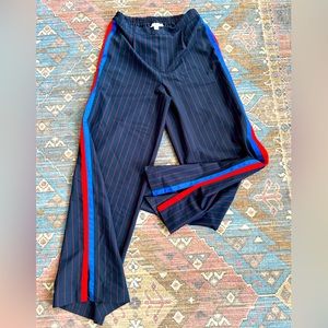 La Ligne x Target navy wide-leg trousers with blue/red side stripe, size XS